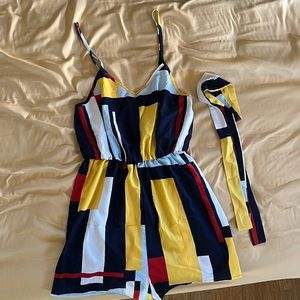 Light summer romper with belt